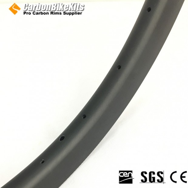 Ruota in Carbonio Ultralight 650B 35x30mm Asimmetrica Tubeless per Gravel